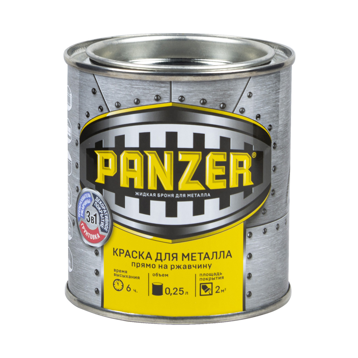 Краска "panzer" для металла  гладкая  вишневая 0,25 л (1/6)  ral 3011