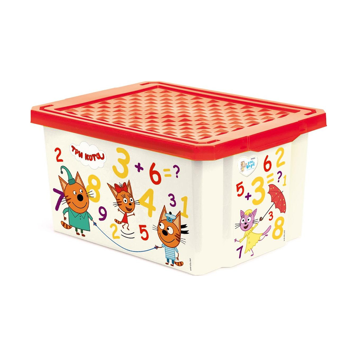 Ящик для игрушек "три кота" обучайка считай 17 л  (1/12) "lalababy "  la1425