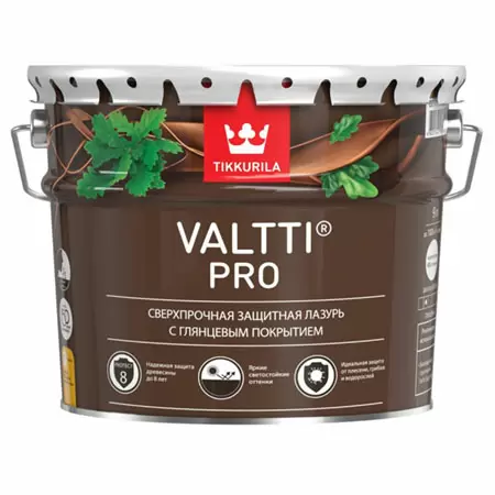 TIKKURILA VALTTI PRO лазурь сверхпрочная, защитная, глянцевая, красное дерево (9л)
