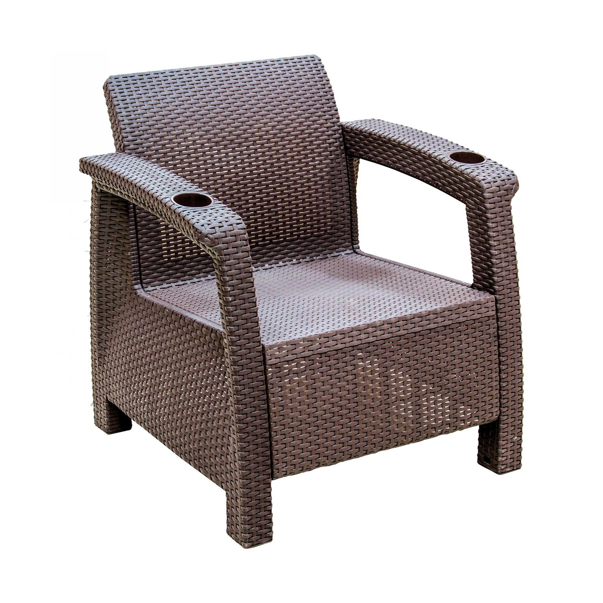 Кресло пласт. "ротанг" 730*700*790 мм (шоколад) (1) "альтернатива" м6494