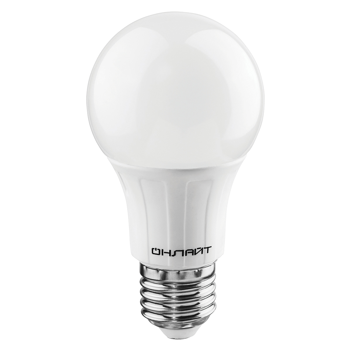 Лампа светодиодная (led)  "онлайт" a60  груша  07w 2700 к  e27, тепл. свет (10/100)  71 647