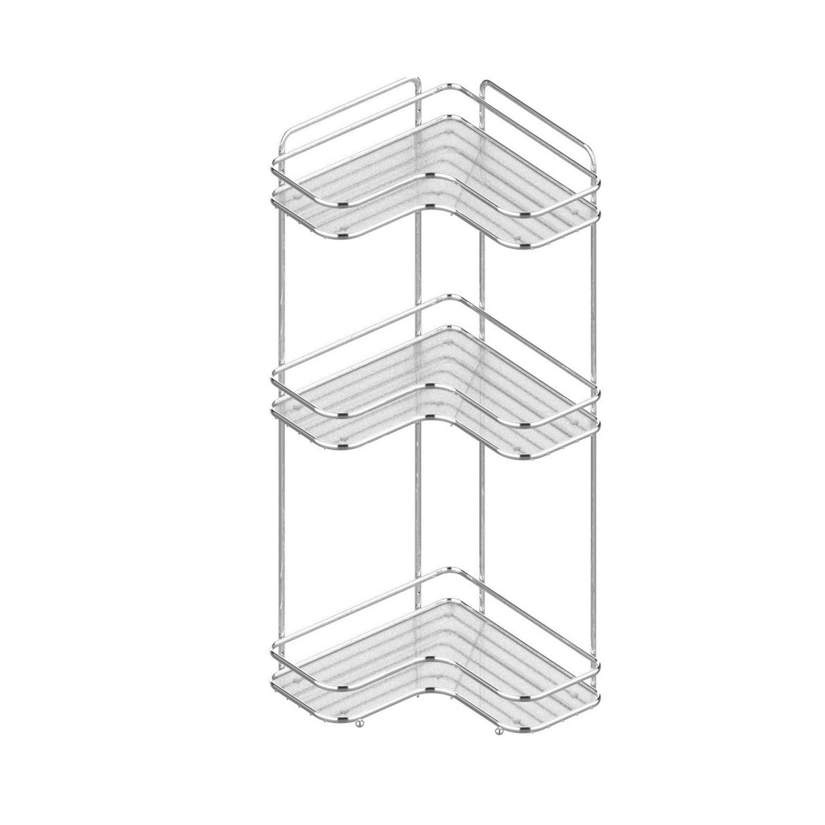 Полка для ванной угловая 3-х ярусная "премиум" 27*27*70,2 см, хром. (1/8) "swensa" swr-2225