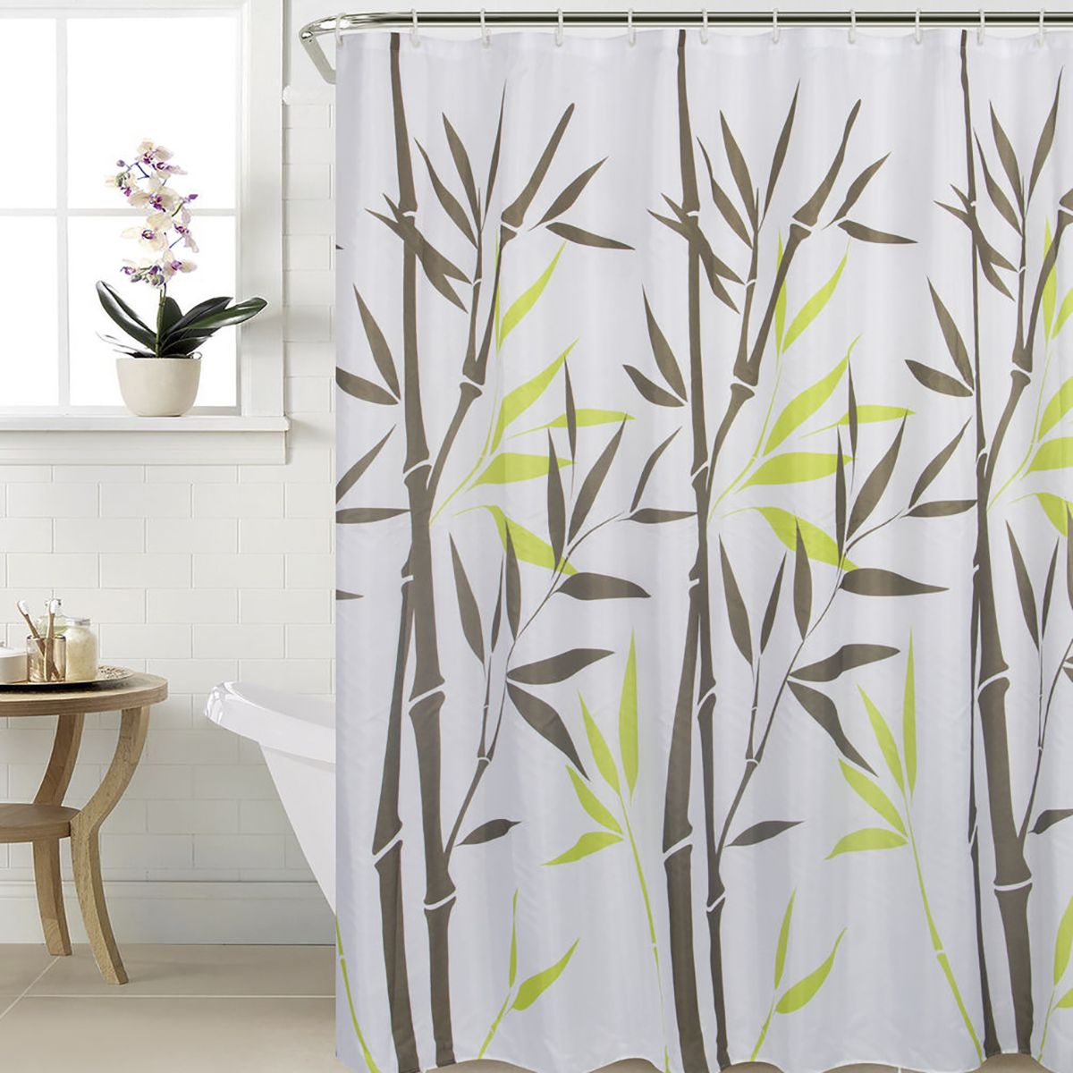 Штора для ванной 180*200 см (полиэстер) "bamboo" (1/20) "swensa" swc-90-91