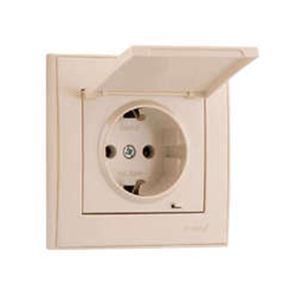 Розетка "rain" 1 местн. с заземл, с крышкой (керамика) кремовый (1/10/120) "lezard" 703-0303-123