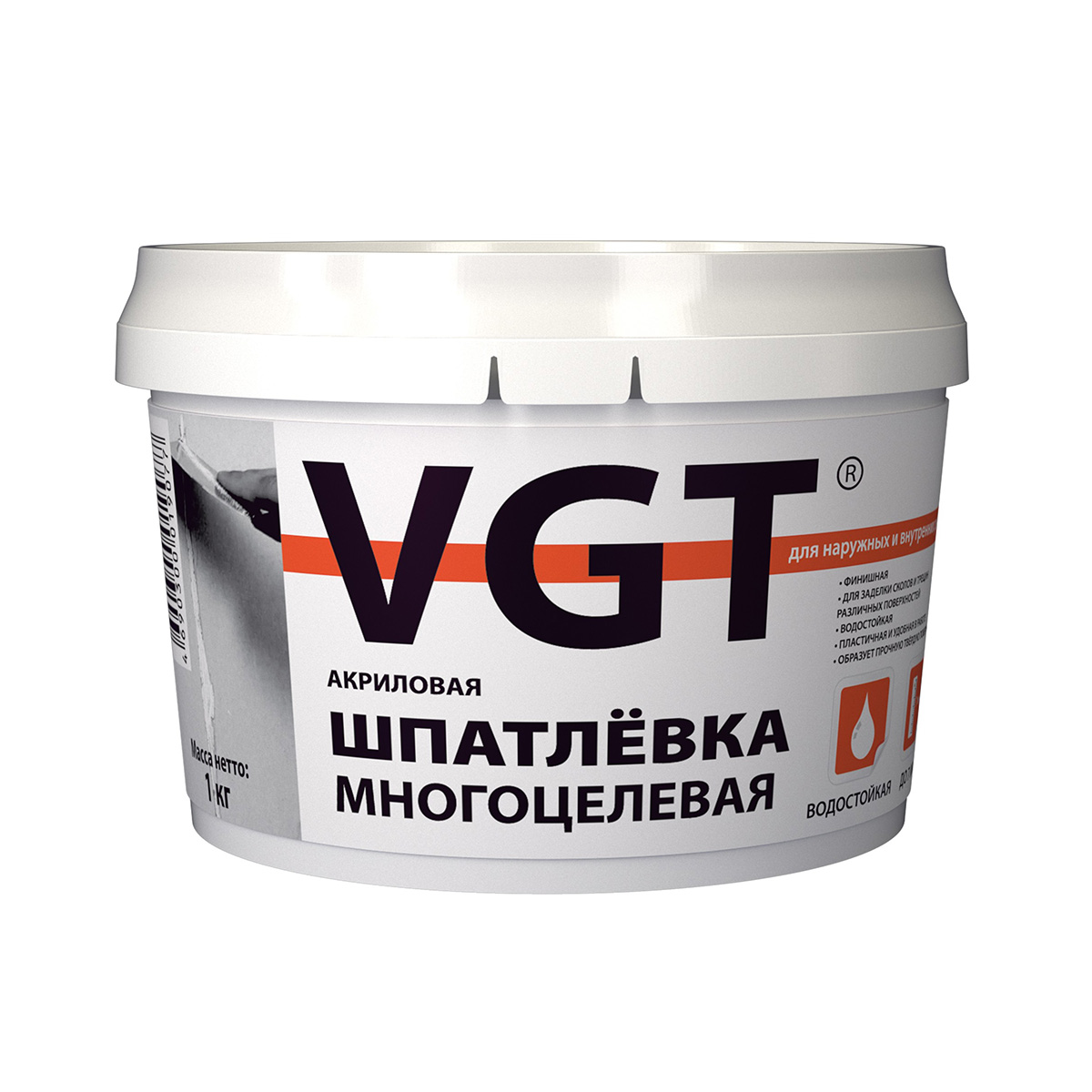 Шпатлевка многоцелевая для нар./внутр. работ 1 кг (6) "вгт"