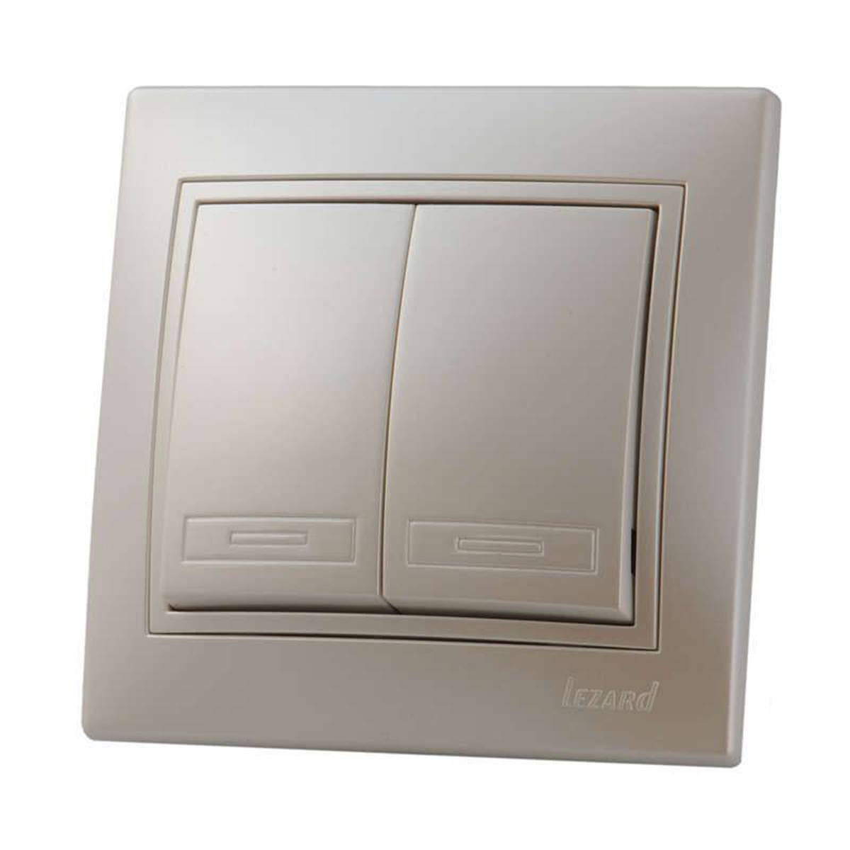 Выключатель "mira" 2-х кл., жемчужно-белый (1/10/120) "lezard" 701-3030-101