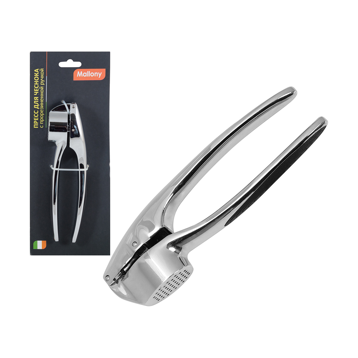Пресс для чеснока "moderno" прорезиненная ручка (1/12/36) "mallony"