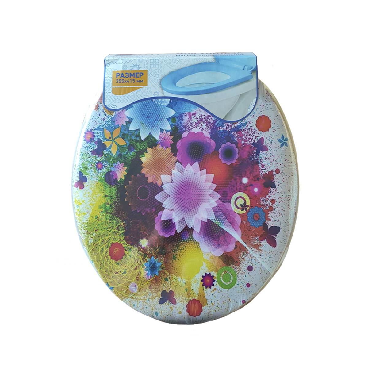 Сиденье для унитаза мягкое "акварельный букет" (1/17) "мультипласт"