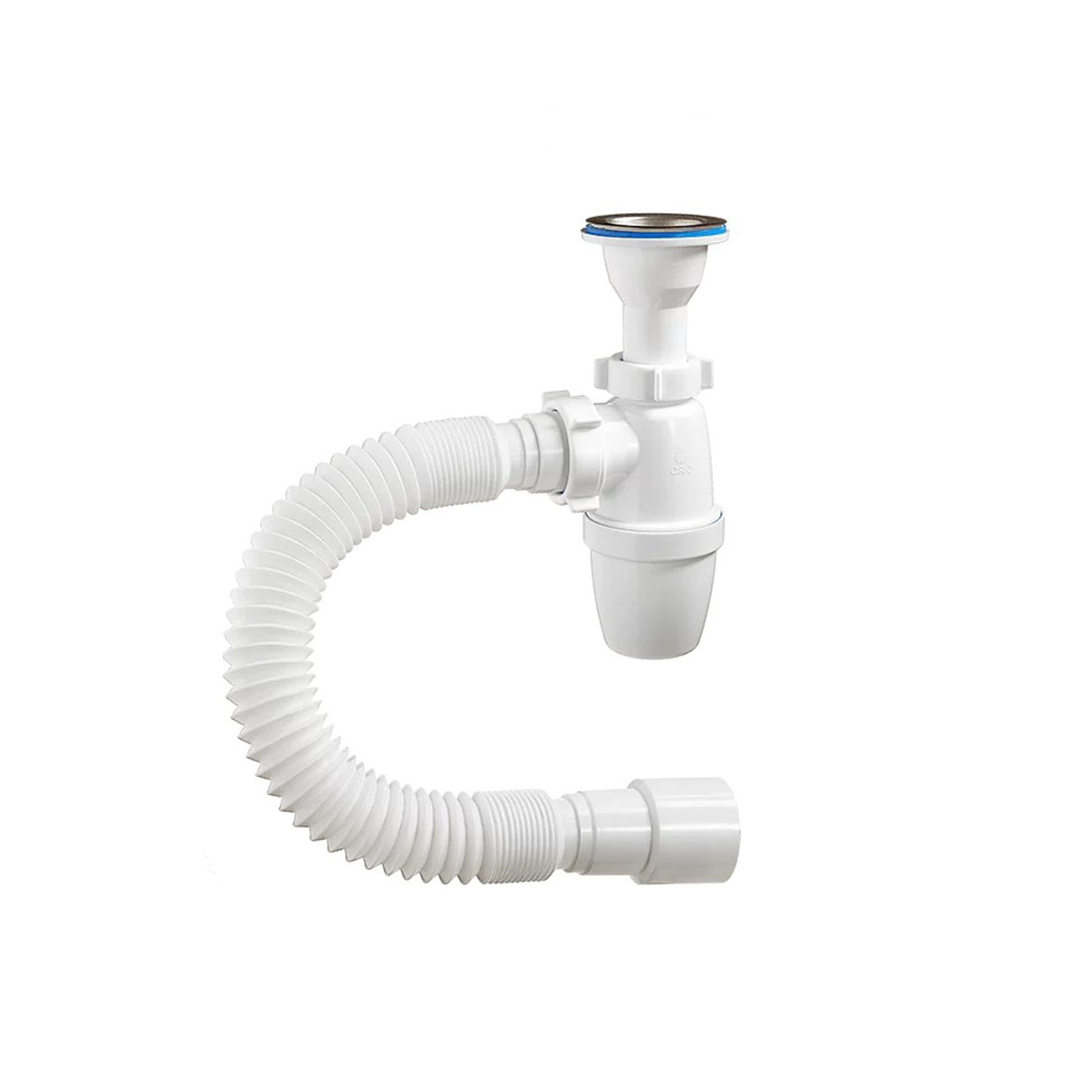 Сифон 1 1/2" х 40 мм с литым выпуском и гофротрубой (1/40) "orio" а-32019