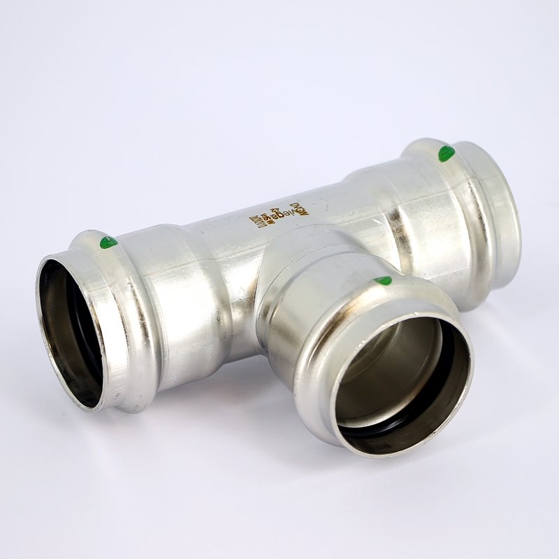 Тройник пресс 42 нержавеющая сталь Sanpress Inox VIEGA