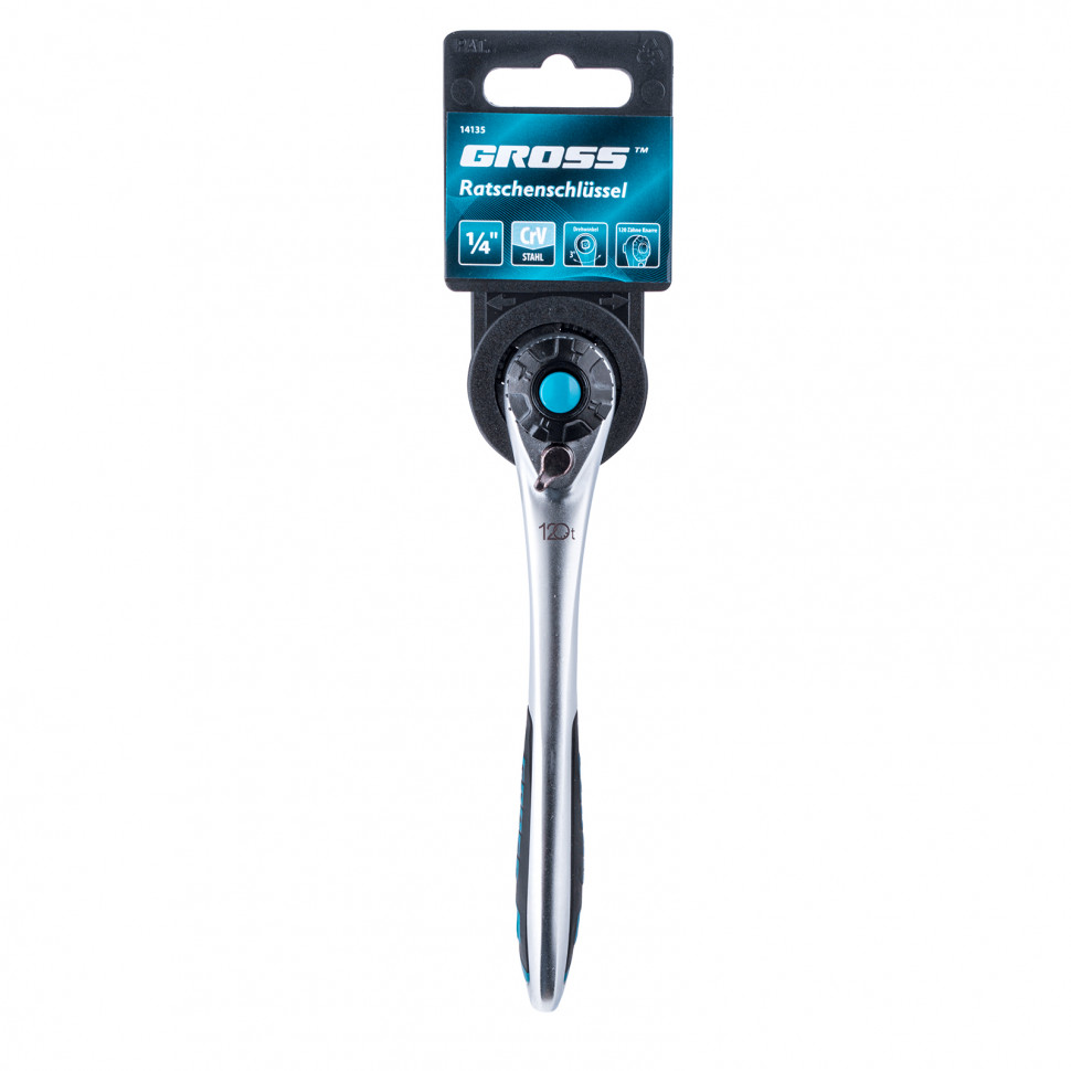 Ключ трещоточный, 120 зубьев, 1/4" Gross (14135)