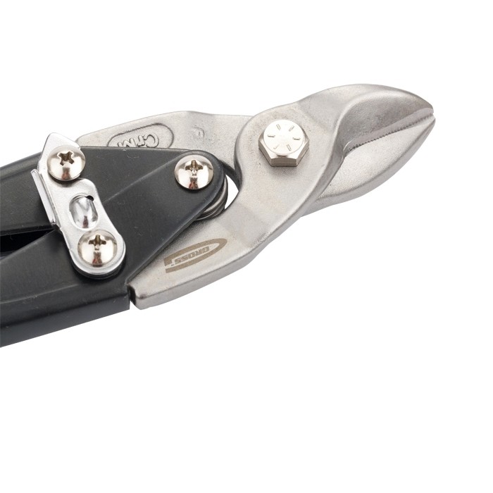 Ножницы по металлу "Piranha", 230 мм, прямой усиленный рез (Bulldog), сталь СrMo, двухкомпонентная рукоятка-ки Gross (78327)