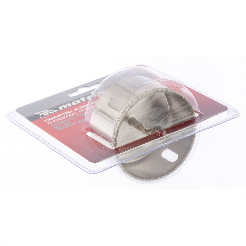 Сверло алмазное по керамограниту, 75 х 67 мм, трехгранный хвостовик Matrix (726753)