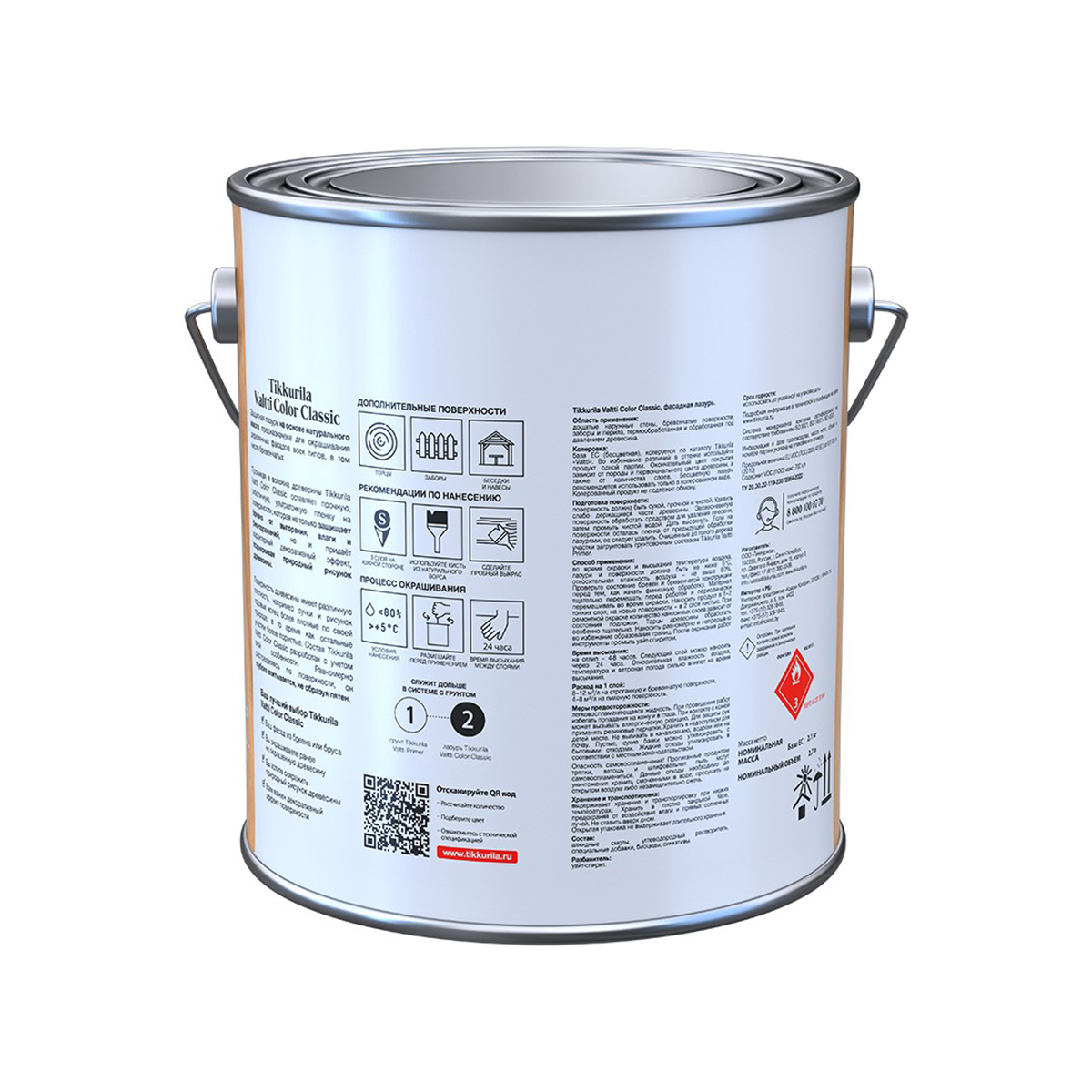 Лазурь фасадная "valtti color classic" ec 2,7 л (1/6) "тиккурила"