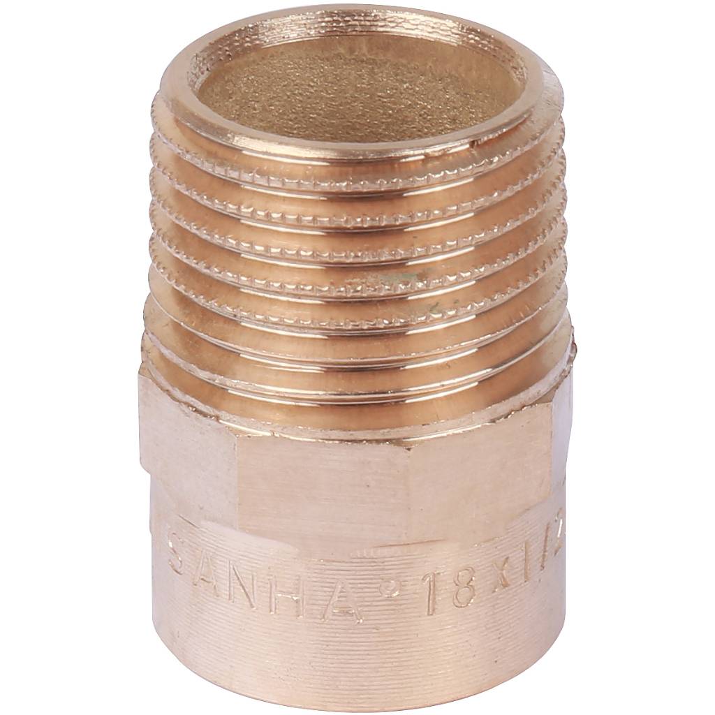 Муфта 18х1/2" переходная (НР) под пайку с наружной резьбой SANHA бронзовая 142431812