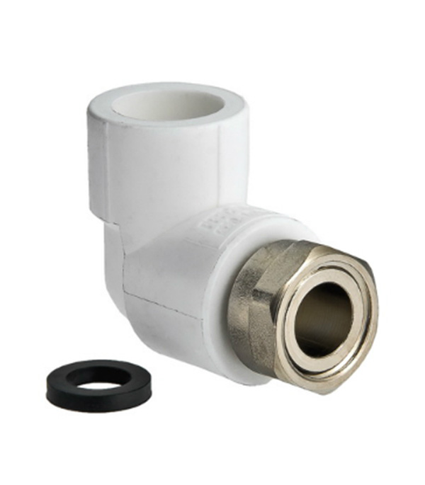 Угольник переходной 90° 20 х 1/2" накидная гайка (ВР) PP-R VALTEC белый