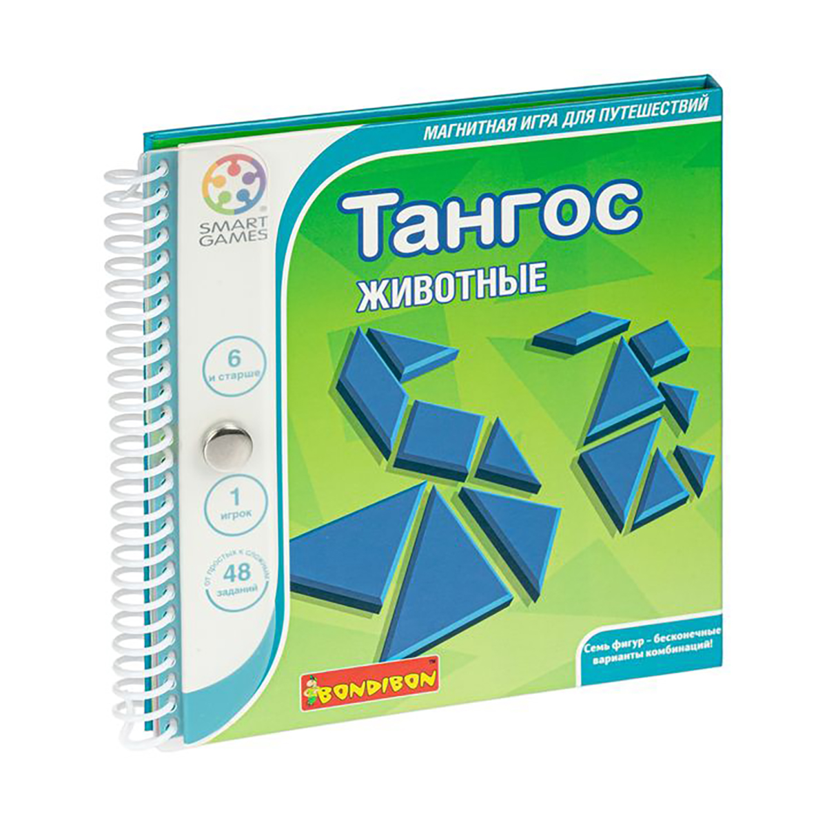 Игра магнитная для путешествий "тангос животные" "bondibon" вв0887