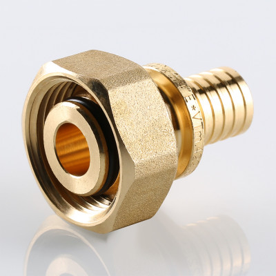 Переходник (евроконус) с накидной гайкой 16 x 3/4" аксиальный для труб PE-X VALTEC