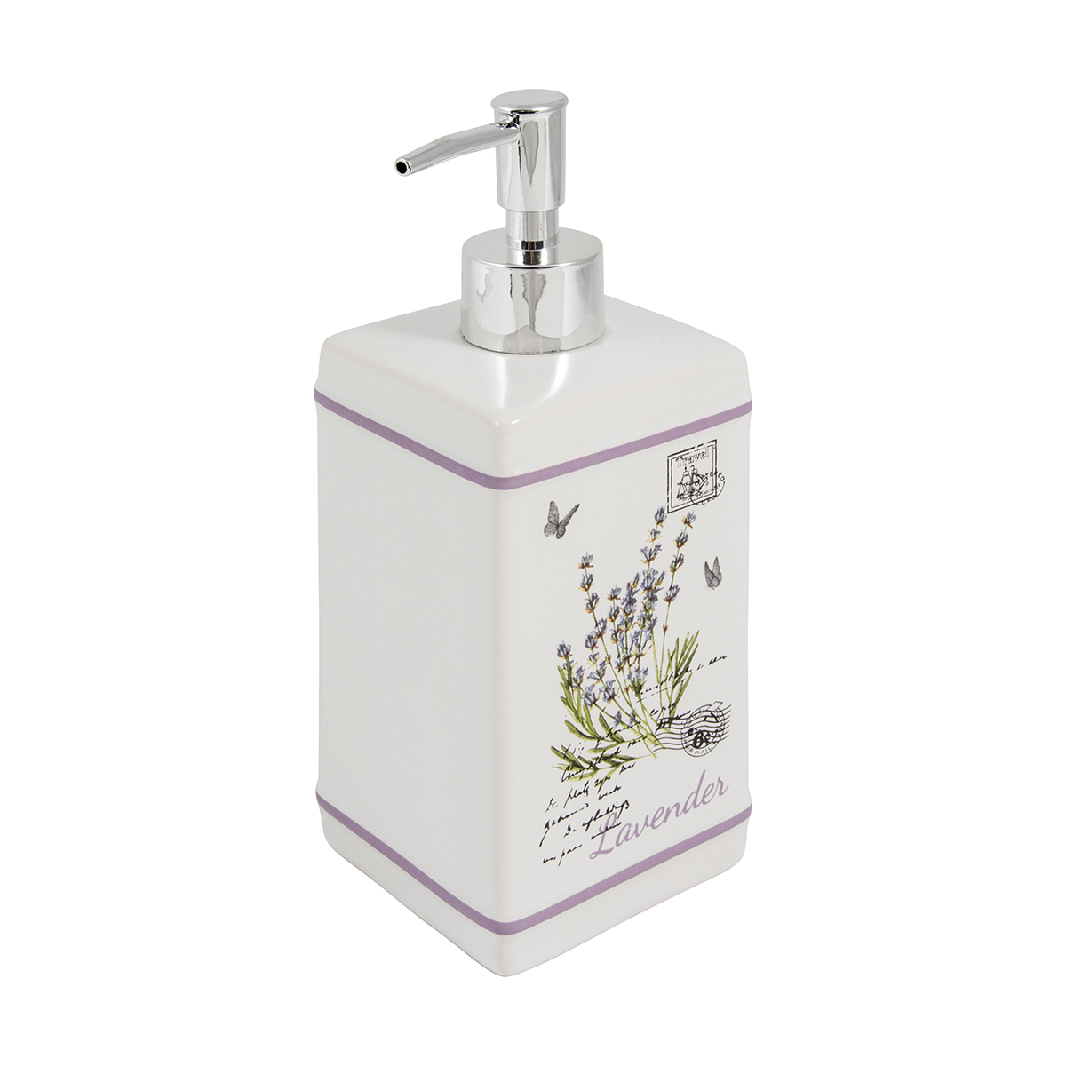 Дозатор для жидкого мыла "лаванда" dis-lav, керамика (1/4/36) "рыжий кот"