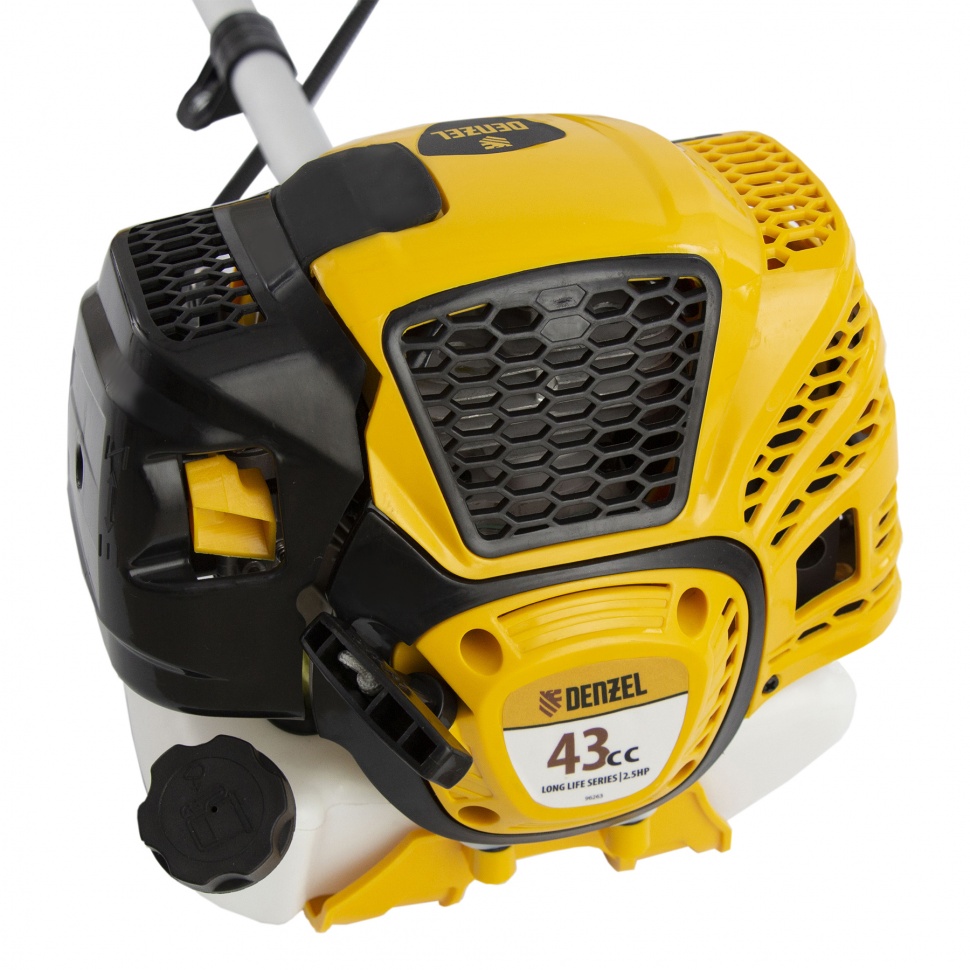 Триммер бензиновый DTL-43, 43 см3, неразъемная штанга, состоит из 2 частей Denzel (96263)