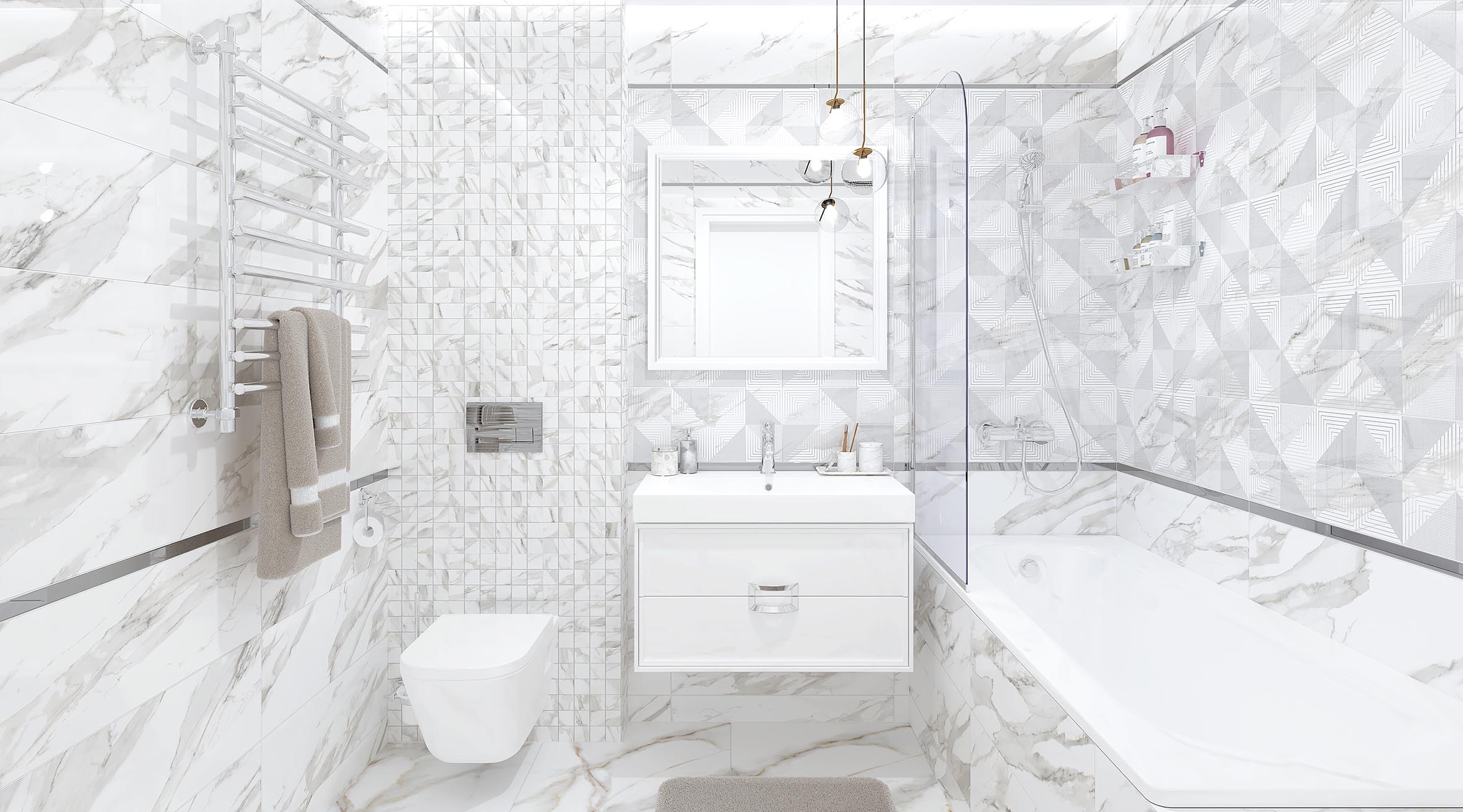 Titan керамогранит белый обрезной 59,50x59,50