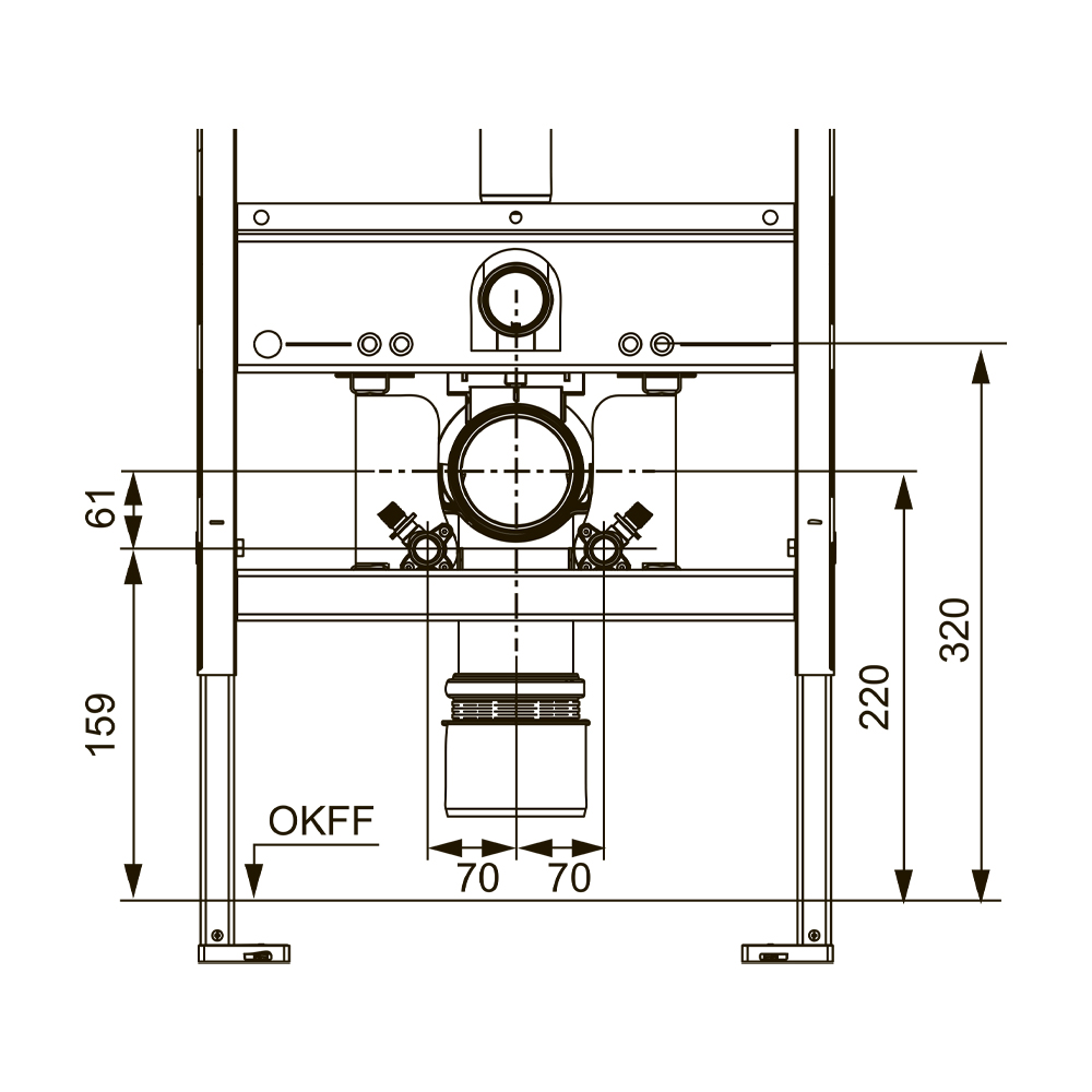 Монтажный комплект TECEone для установки с застенными модулями сухого монтажа со смывным бачком Uni