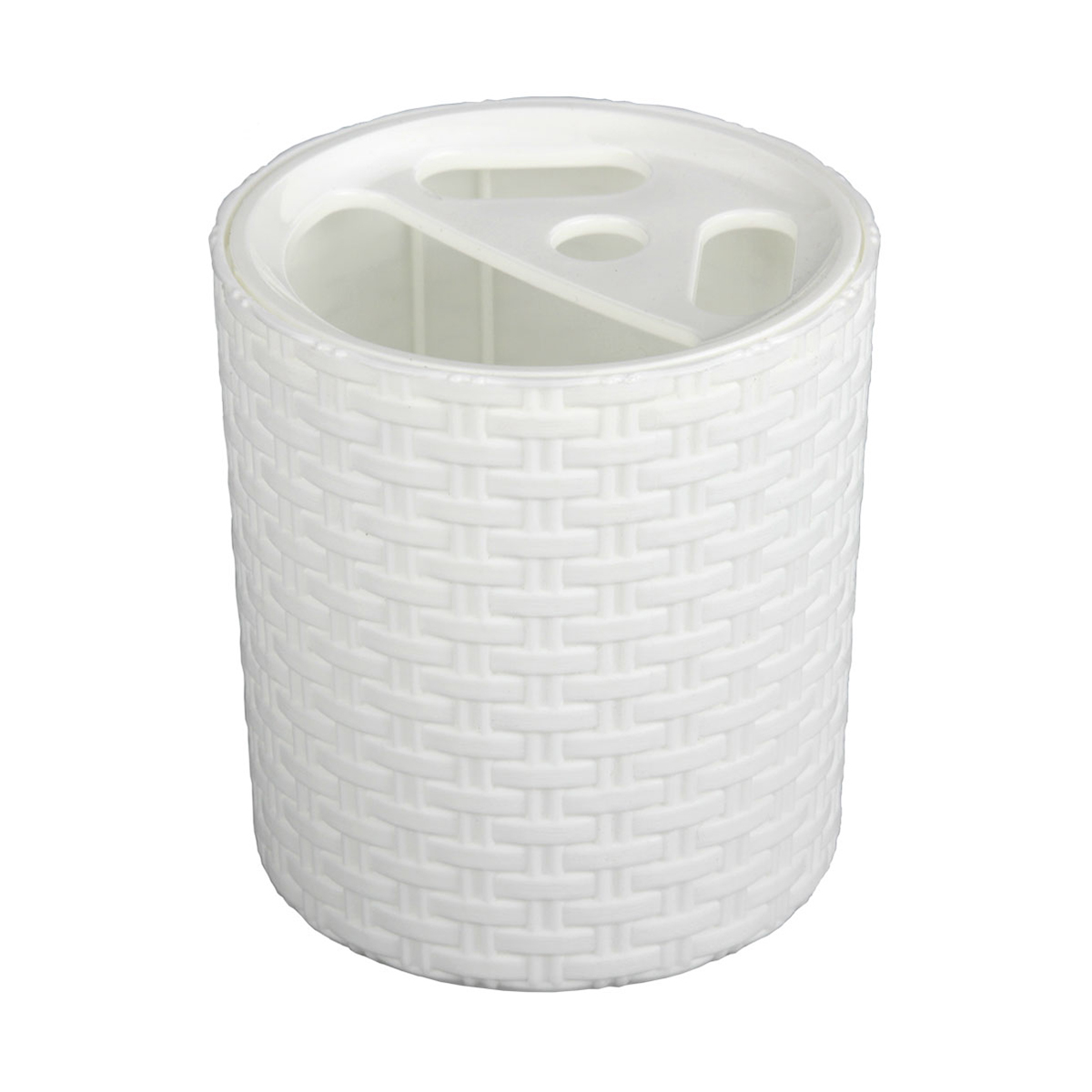 Стакан для ванной комнаты "плетенка" с разделителями, белый (1/16) "альтернатива" м2534