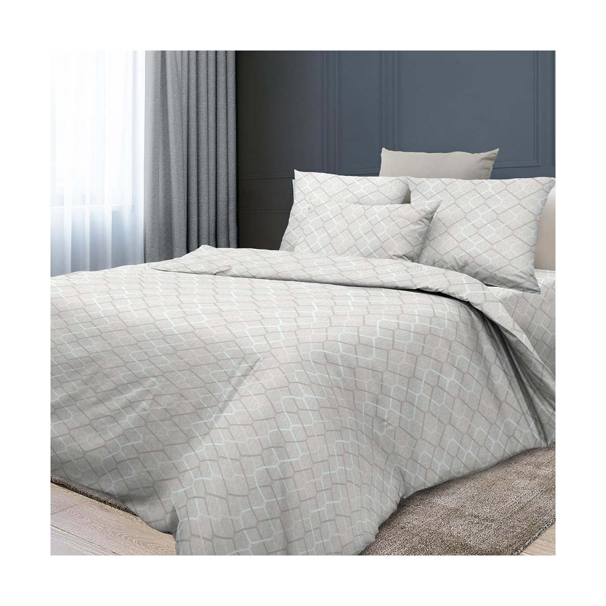 Постельное белье "лён в хлопке" зорго евро (1/4) "sonnet"