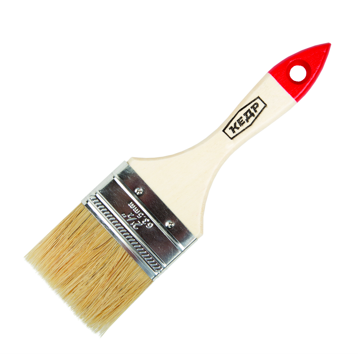 Кисть плоская  №2,5/63 мм  (12/480) натур.щетина, дерев.ручка  "кедр"  006-4225