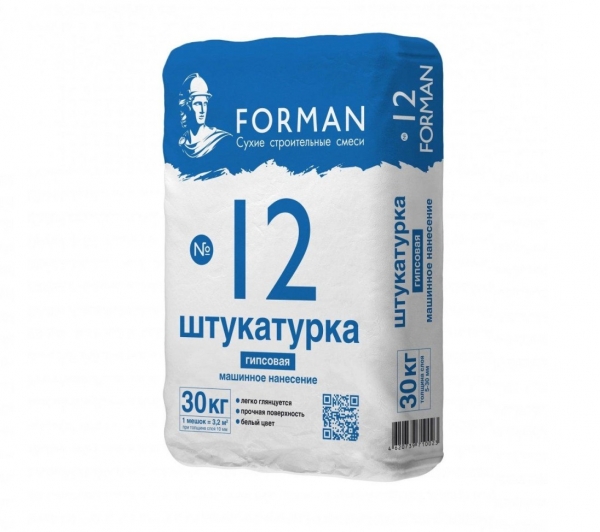 Штукатурка гипсовая белая Форман 12 МН 30 кг