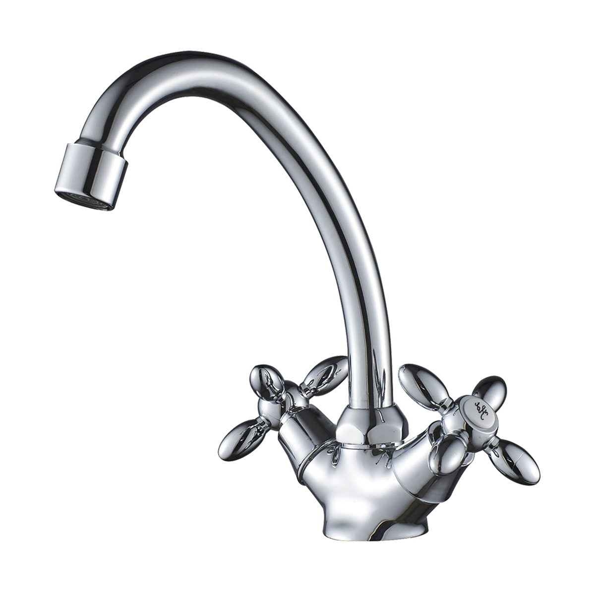 Смеситель для умывальника dr53012 двухвентильный, поворотн. излив (1/12) "decoroom"