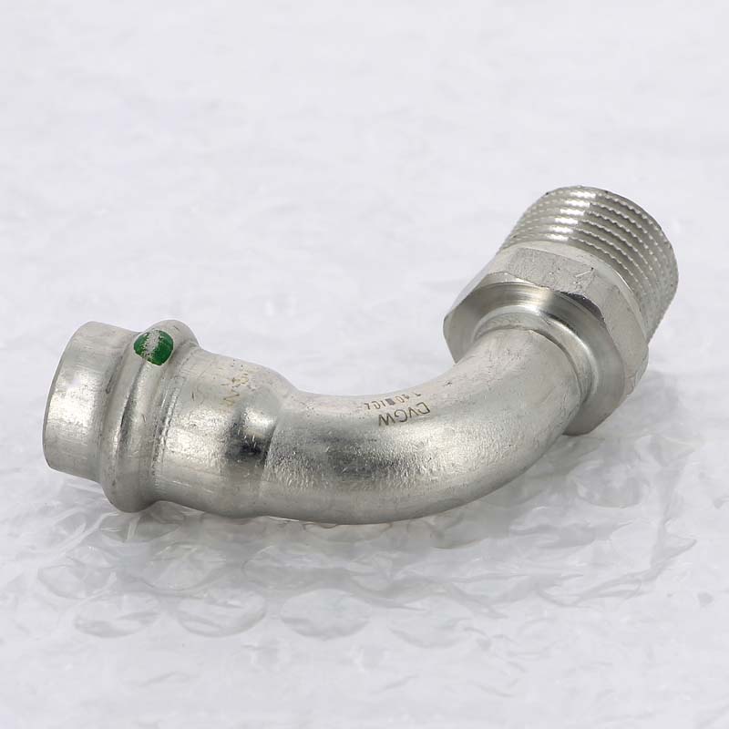 Угол пресс-Н 15x1/2" нержавеющая сталь Sanpress Inox VIEGA