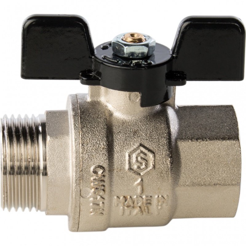 Кран шаровый STOUT ВН 1" полнопроходной, бабочка