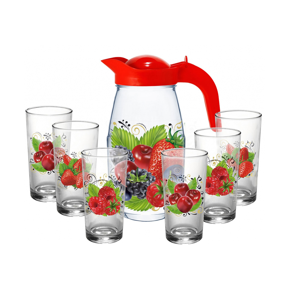 Набор для воды с кувшином "ягодный фреш" (7 предметов) (1/3) "декостек"