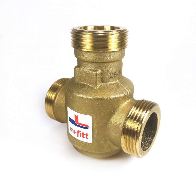 Клапан В термостатический 60˚С 1"1/4 НР UNI-FITT для котлов боковое смешение Kvs 9