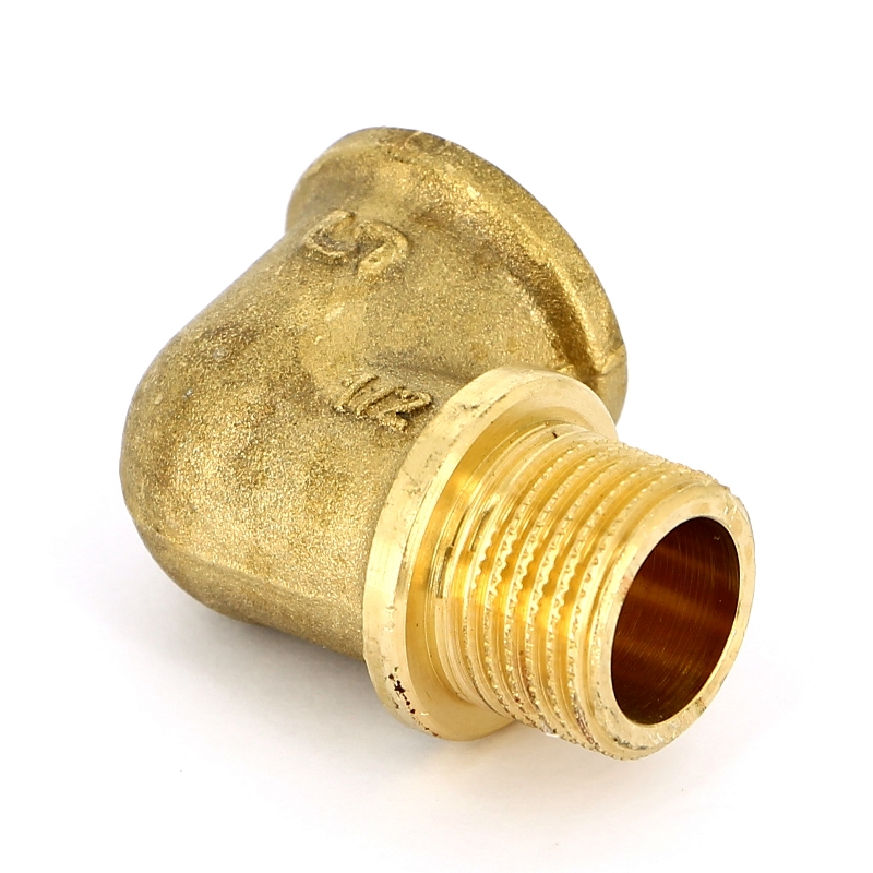 Колено резьбовое ВН 1/2" x 1/2" с упором, латунь UNI-FITT