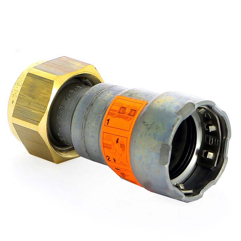 Муфта пресс-В с накидной гайкой Megapress оцинкованная сталь VIEGA 1/2"х3/4"