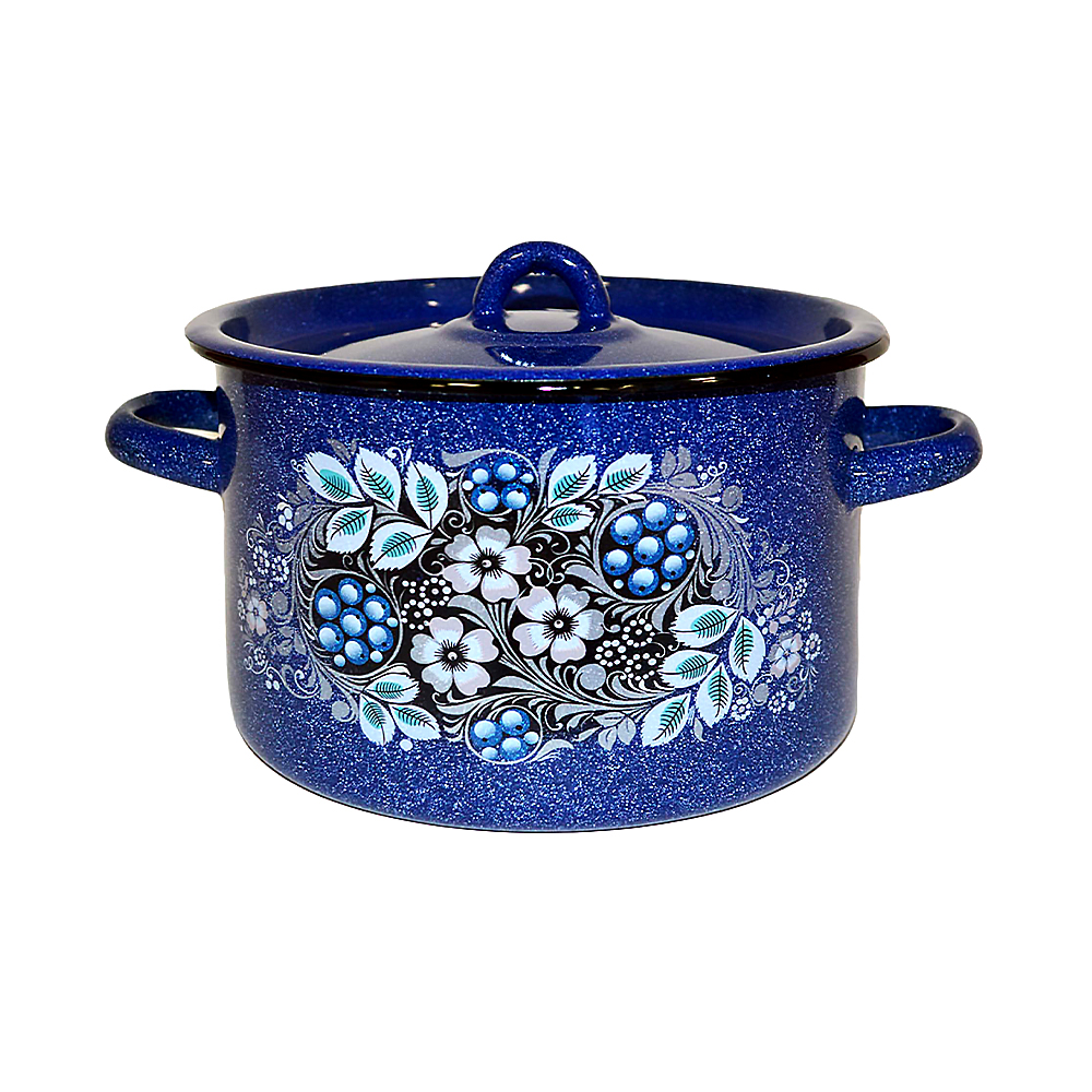 Кастрюля эмалиров. с крышкой декор. 4,5 л (1/4) "стальэмаль"  1с17с