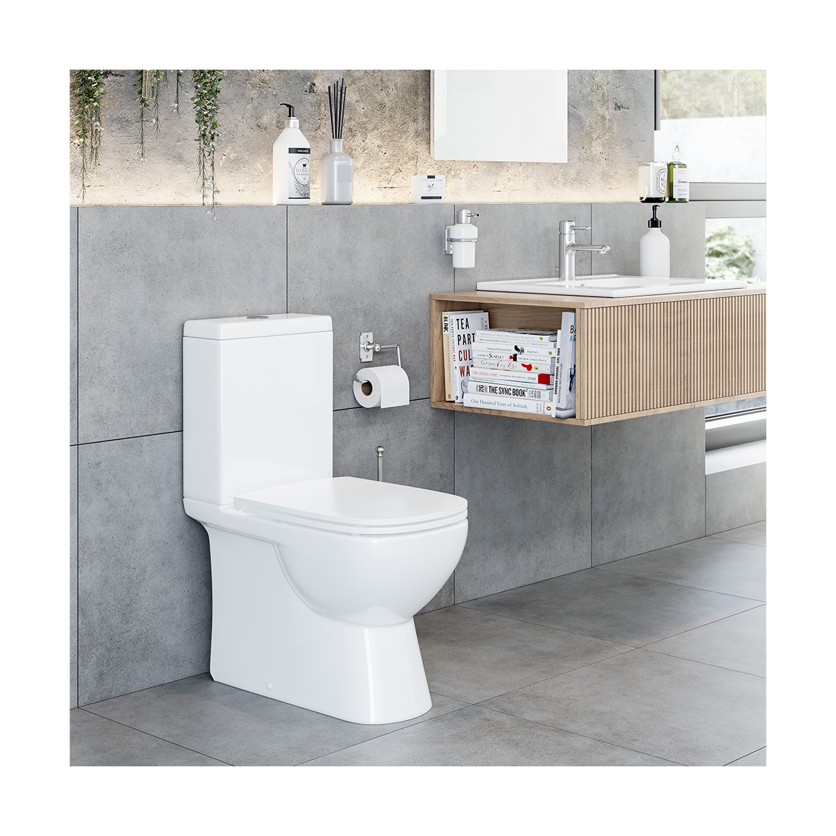 Унитаз напольный "quadro slim" белый "sanita luxe"  wc.cc/quadro/2-slimdm/wht.g/s1