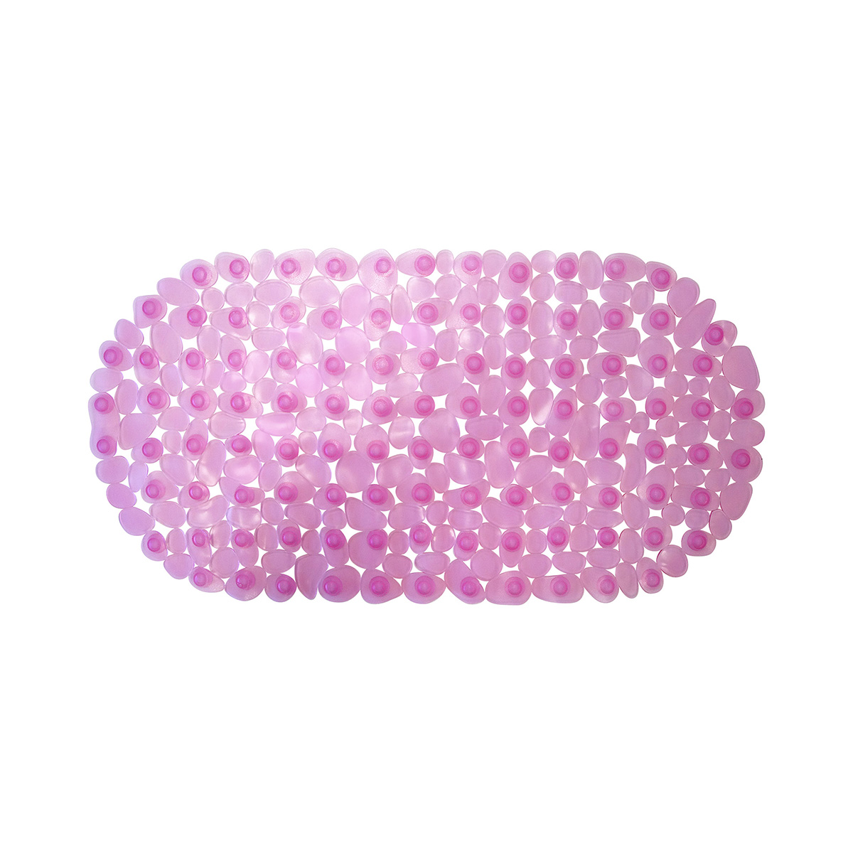 Коврик в ванну противоскользящий "морская галька" 36*69 см (фуксия) 615 (1/10)