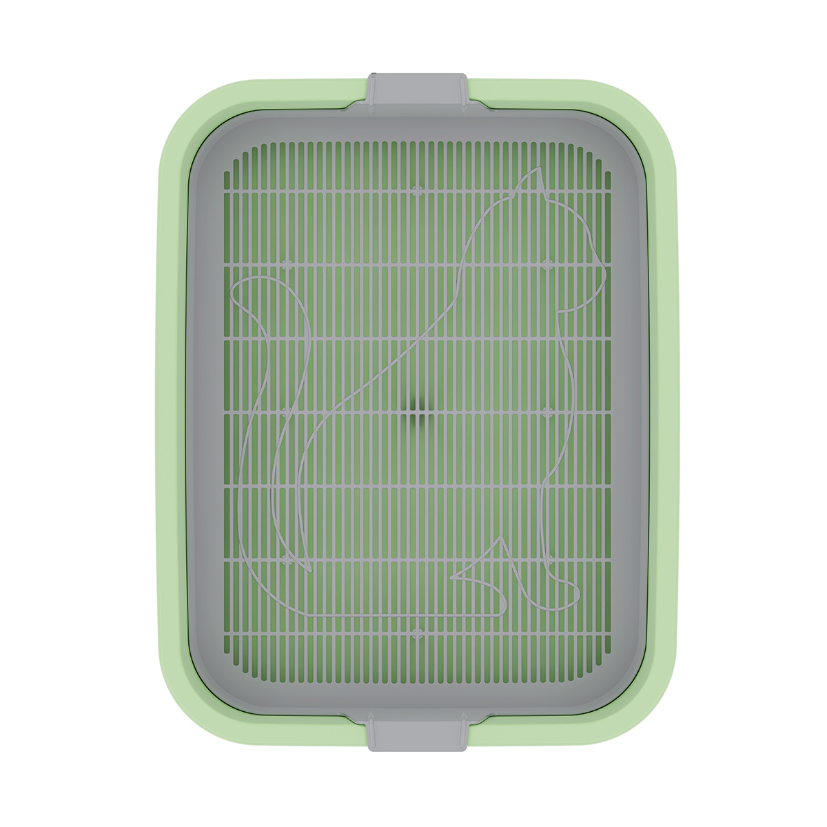 Лоток для животных "барсик" с решеткой (зеленый) (1/22) "альтернатива" м6932
