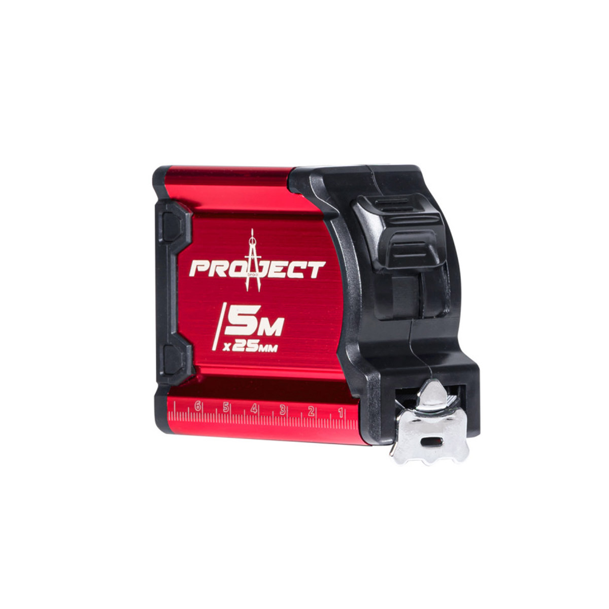 Рулетка с автостопом алюм.корпус 5 м/25 мм  (1/12/48) "beorol"