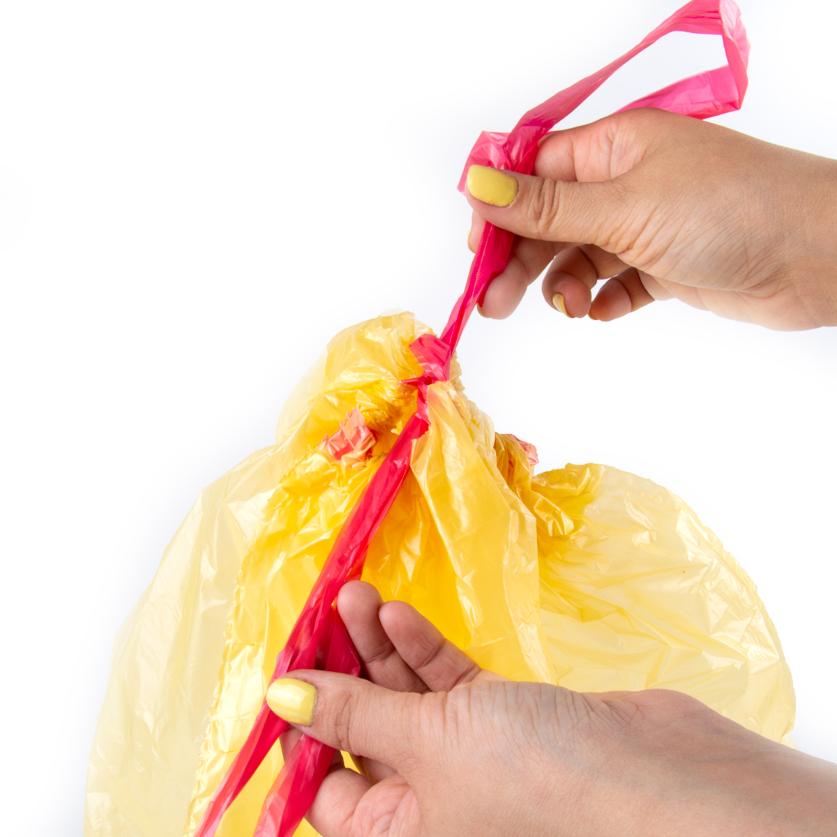 Пакеты для мусора с завязками "popular"  60 л, рулон 10 шт. (желтые) 14 мкм (1/25) "avikomp"