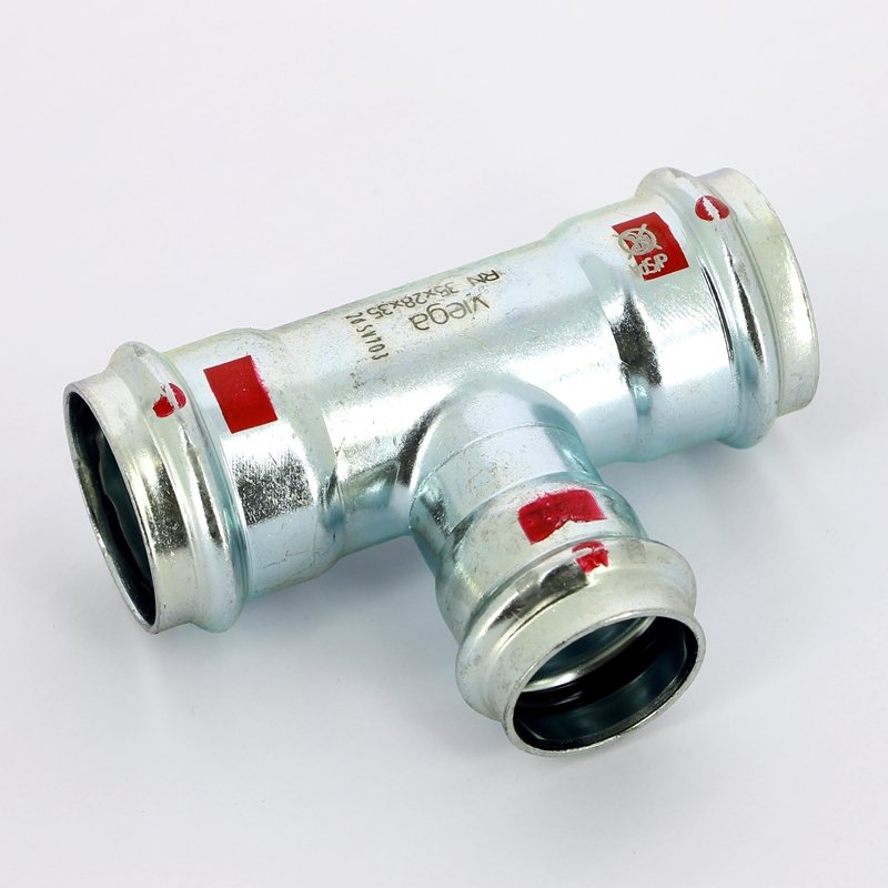 Тройник пресс 35x28x35 оцинкованная сталь Prestabo VIEGA