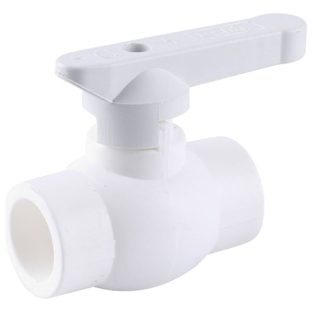 Кран шаровый KALDE 20 мм под штукатурку с рычагом полипропилен PP белый