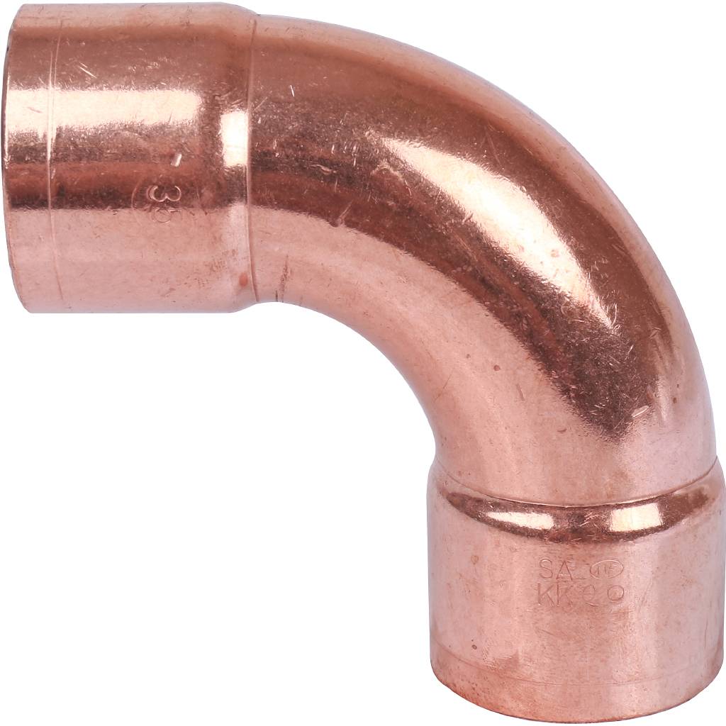 Отвод двухраструбный 35 мм / 90° под пайку медный SANHA 15002A35