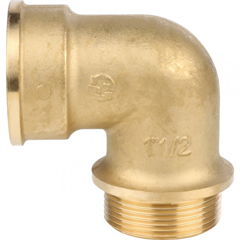 Угол резьбовой ВН с упором 1"1/2 латунь STOUT