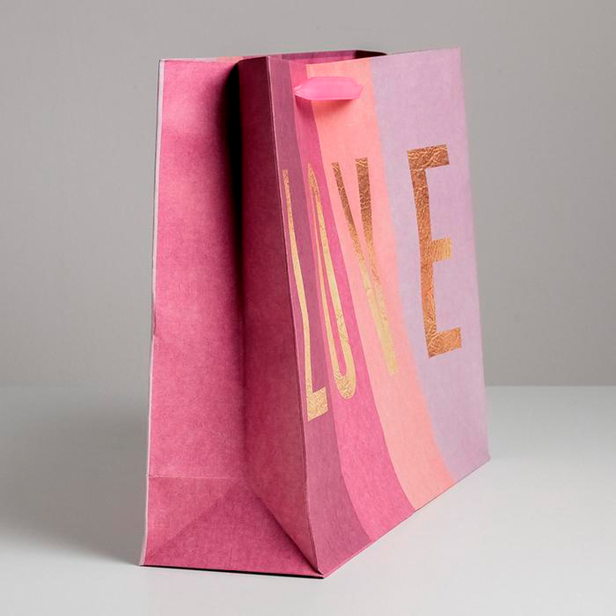 Пакет подарочный крафтовый "love" 40*31*11,5 см (1/3/120) "дарите счастье" 5177931