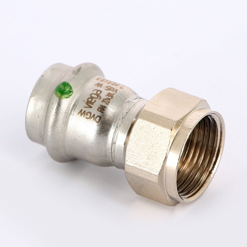 Муфта пресс-В с накидной гайкой 22х3/4" нержавеющая сталь Sanpress Inox VIEGA