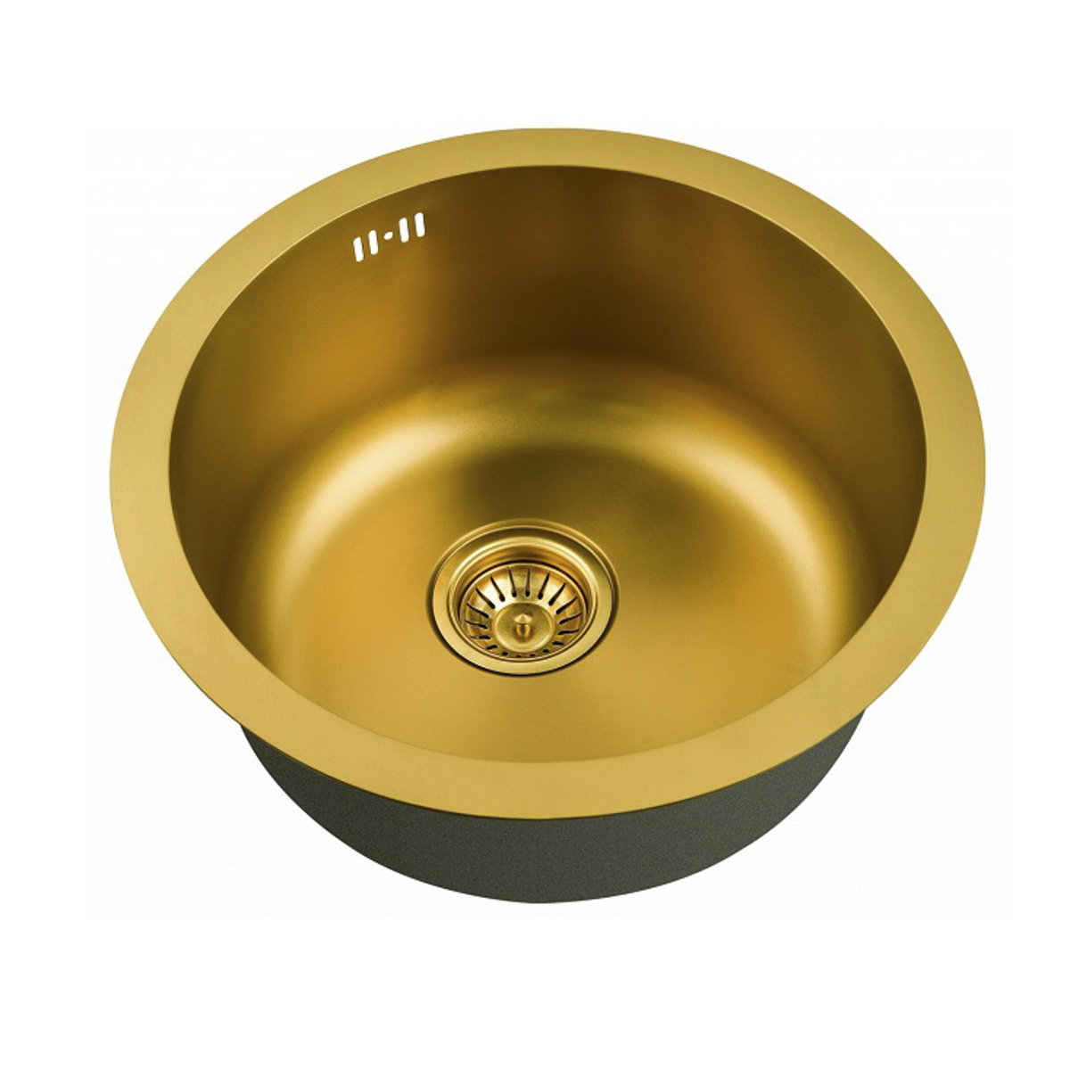 Мойка для кухни врезная нержав. szr-500-bronze d-460 мм (чаша d-400, глуб. 205 мм) "zorg"